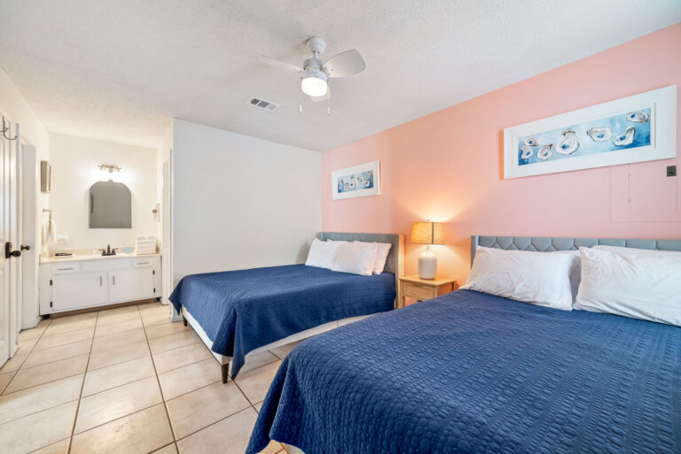 Sophia By The Sea bedroom and bathroom